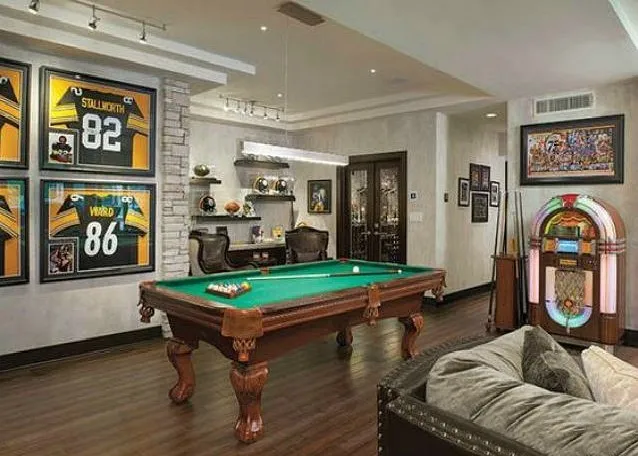 Pool Table in a Living Room