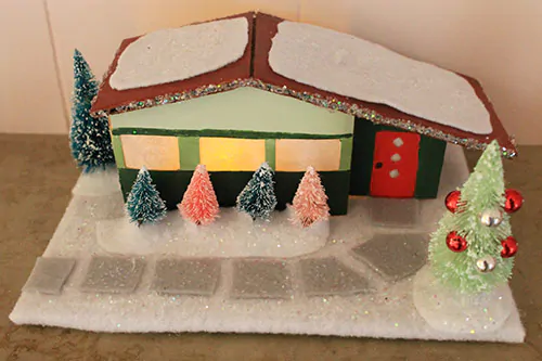Retro Christmas House Cardboard